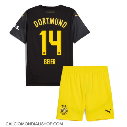 Maglie da calcio Borussia Dortmund Maximilian Beier #14 Seconda Maglia Bambino 2024-25 Manica Corta (+ Pantaloni corti)